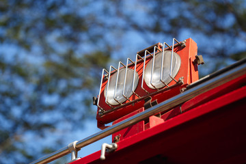 spotlights of fire truck