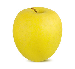 Fresh yellow apple isolated on white background with clipping path