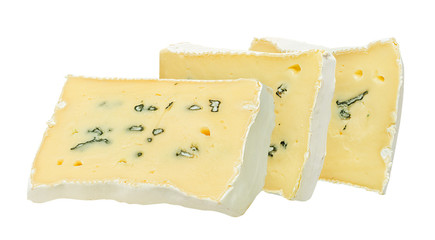 White mould cheese isolated on white background with clipping path