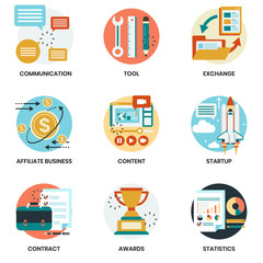 Business icons set for business, marketing