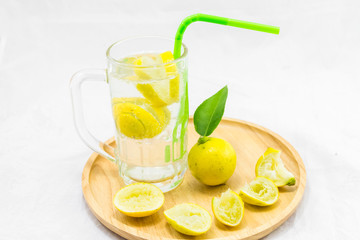 Lemonade drink of soda water