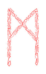 Mannaz rune. Ancient Scandinavian runes. Runes senior futarka. Magic, ceremonies, religious symbols. Predictions and amulets.