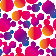 Gradient fluid bubbles vector seamless pattern