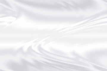 Smooth elegant white silk fabric background. Textile texture. Vector illustration