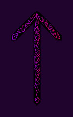 Rune Teiwaz. Ancient Scandinavian runes. Runes senior futarka. Magic, ceremonies, religious symbols. Predictions and amulets.