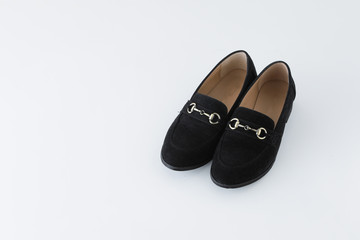 白背景コピースペース録のパーティ用のローファー