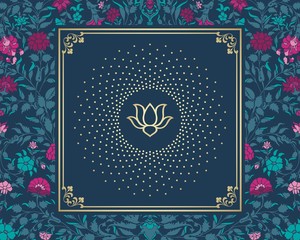 water lily, wedding card design, royal India	