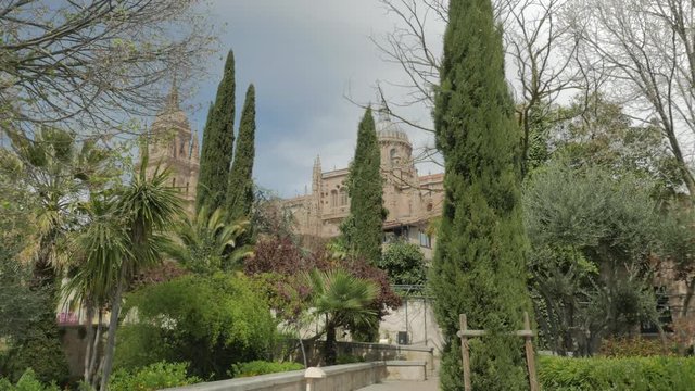 view of the cathedral from the garden of Calisto and Melibea
