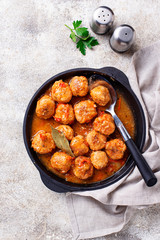 Homemade meatballs with tomato sauce