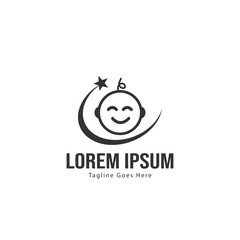 Fototapeta premium Baby logo template design. Minimalist baby logo with modern frame