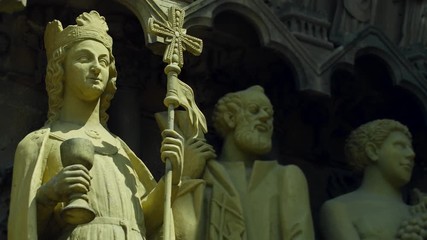 Sculptures at the Dome of Trier, The Liebfrauenkirche (German for Church of Our Lady) in Trier, Germany, June 2018