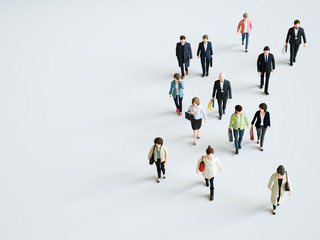 イベントに向かう人々