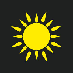 Sun icon isolated on back