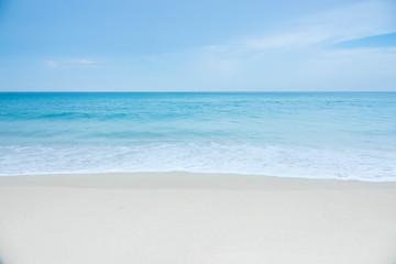 Fototapeta na wymiar blue wave on beach of Phuket Thailand