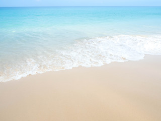 Fototapeta na wymiar blue wave on beach of Phuket Thailand