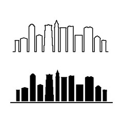 two variants of city silhouettes