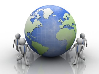 3d illustration Business Network 