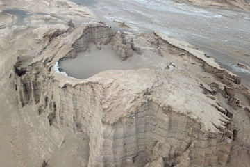 Moon landscape in the desert.