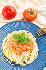 Nutritious and delicious tomato sauce pasta