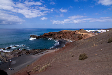 Fototapeta na wymiar Distant view of La Graciosa Island at canary islands