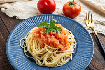 Nutritious and delicious tomato sauce pasta