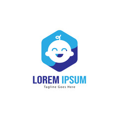 Baby logo template design. Minimalist baby logo with modern frame