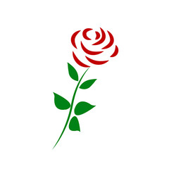Fototapeta na wymiar Vector branch of red roses isolated on a white background.