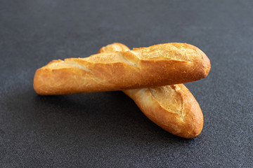 French baguette on black