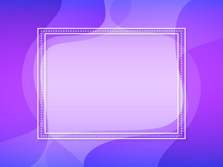 Abstract design in purple, blue colors, with wavy decoration and white dotted frame. 3D splash style business template for card, web design, poster, banner, brochure, advertising material, marketing.