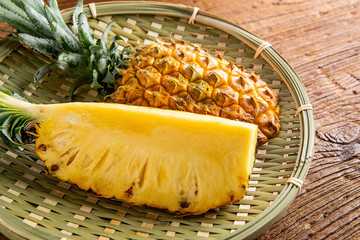 Fresh and delicious pineapple fruit slice platter