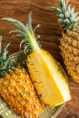 Fresh and delicious pineapple fruit slice platter