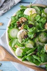 Homemade eggs spinach salad