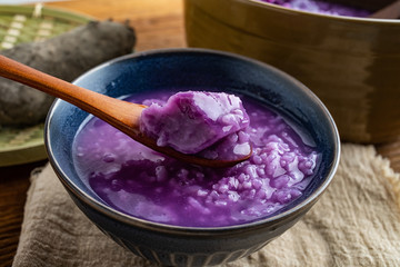Nutritional health porridge purple yam porridge