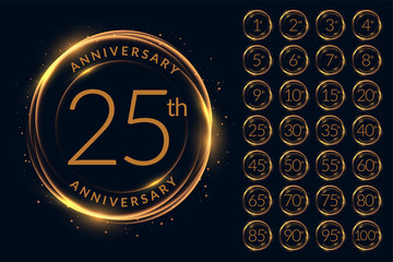 anniversary logotype design big set