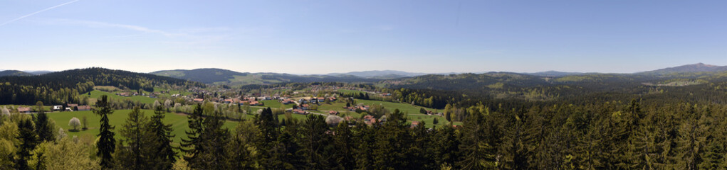Fototapeta na wymiar Panoramatic view from Baumwipfelpfad Neuschönau