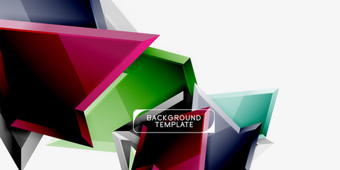 Minimal geometrical triangles with 3d effect abstract background template