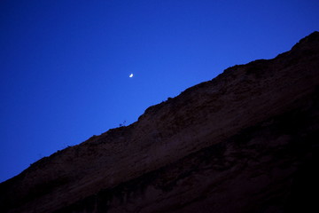 silhouette of a mountain at dusk in meknes morocco