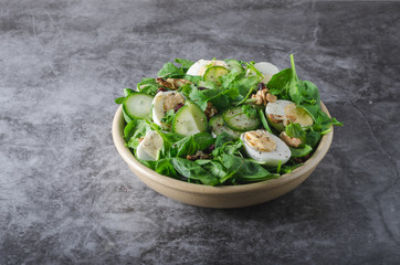 Homemade eggs spinach salad