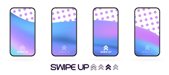 swipe up  template with abstract backdrop vector