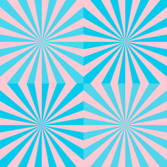 4 pastel pink blue radial stripes sunburst