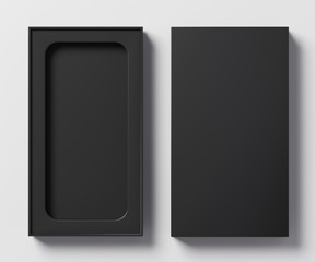 Black box template for phone  - 3D illustration