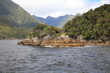 Doubtful Sound in Fiordland, in the far south west of New Zealand