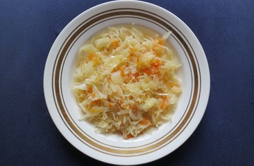 bowl of cabbage stewed with carrots