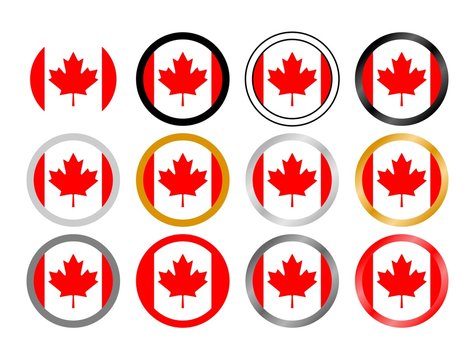 Canada state flag in globes