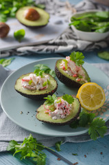 Delish filled avocado with crab meat