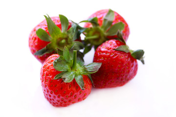 Strawberries on white background