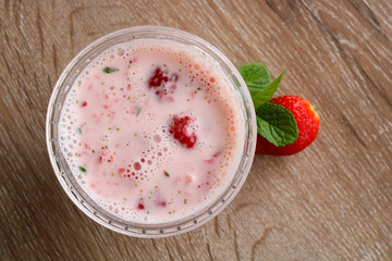 Strawberry and yoghurt drink