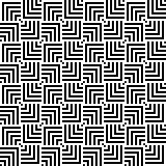 Monochrome geometric shapes and optical illusion wallpaper pattern background.