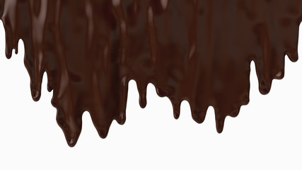 A splash of chocolate. 3d rendering, 3d illustration.