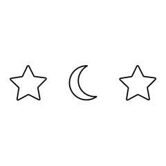 Moon and stars line icon